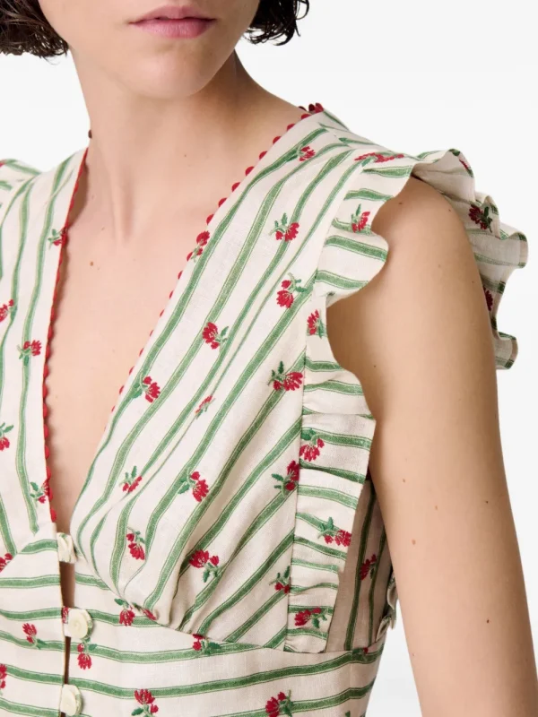 Claudie Pierlot Printed Ruffle-Trim Top - Image 6
