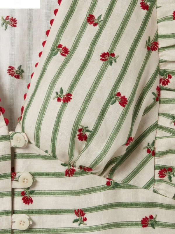 Claudie Pierlot Printed Ruffle-Trim Top - Image 7